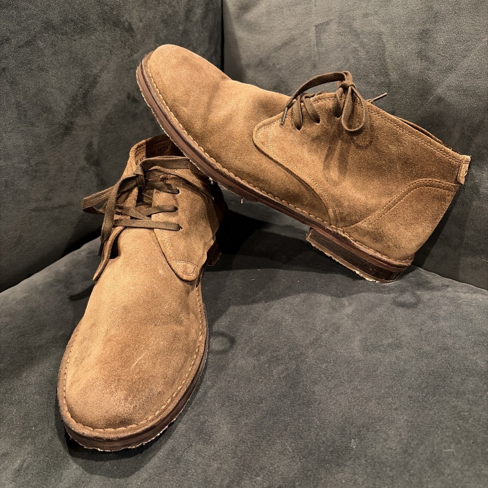 John Varvatos Chukka Boots Men's 11M Brown Suede Leather Ankle Lace Up Hipster